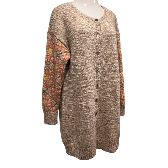 Sundance Wool Blend Long Button Cardigan, Gray, XL - Picture 9 of 9